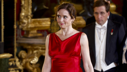 Isabel Diaz Ayuso during a gala dinner at RoyalPalace due to the official trip of France President to Spain in Madrid on Tuesday, 29 September 2026.