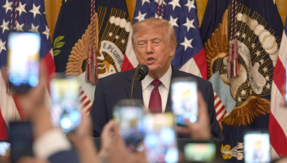 El presidente de Estados Unidos, Donald Trump, habla durante la celebración del Mes de la Herencia Hispana este miércoles