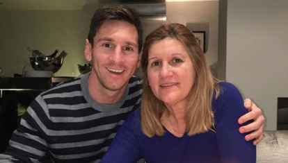 Leo Messi junto a su madre, Celia Cuccittini