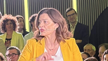 Miriam González, durante la presentación del partido Democracia21