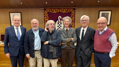 De izquierda a derecha: Javier Morillas, Carlos Olazábal, Jon Juaristi, Maite Pagazaortundua, Iñaki Exkerra y Pedro Chacón