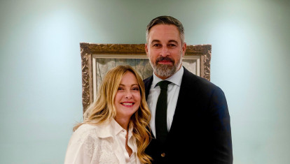 Abascal con Meloni en Bruselas