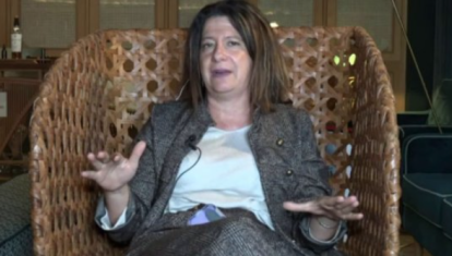 Leire Díez durante la entrevista