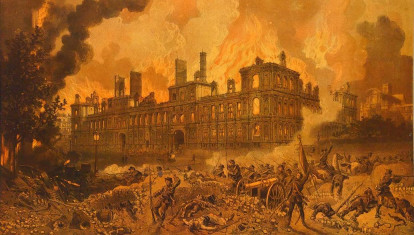 Incendio en el Ayuntamiento de París, 24 de mayo durante la Comuna de de París de 1871