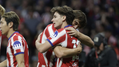 Julián Álvarez celebrando el gol de la victoria contra el Dépor