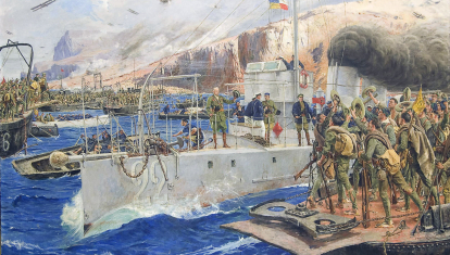 «Desembarco de Alhucemas», por José Moreno Carbonero