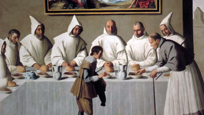 'San Hugo en el refectorio de los cartujos', de Zurbarán.