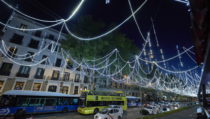 Vista de luces desde el autobús Naviluz