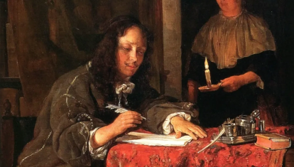 Hombre escribiendo una carta (1661) de Gabriël Metsu