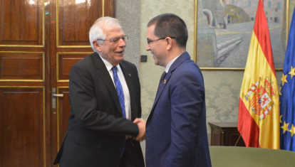 Joseph Borrell y el excanciller del régimen chavista Jorge Arreaza