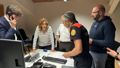 María José Catalá y Juan Carlos Caballero, en una de las primeras reuniones del CECOPAL, el 29 de octubre