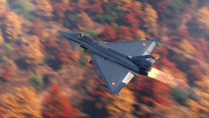 Imagen de un Eurofighter Halcón en vuelo