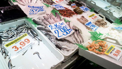 Precios en una pescadería