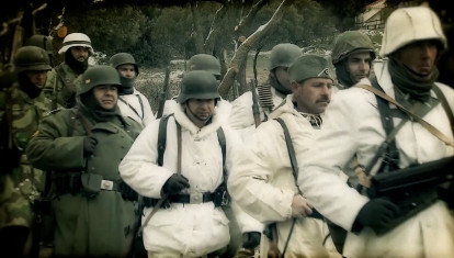 Una recreación histórica de los combates de Krasny Bor