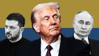 Volodimir Zelenski, Donald Trump y Vladimir Putin