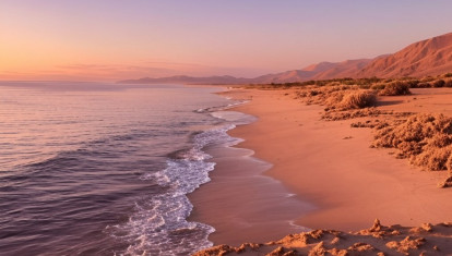 Ilustración de una playa en Marte