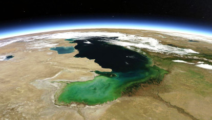 Imagen satelital del mar Caspio