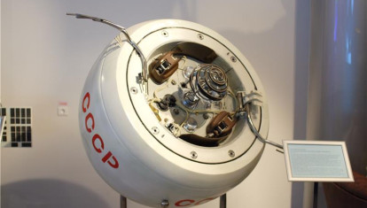 Réplica de la sonda espacial soviética Cosmos 482 lanzada al espacio en 1972 para explorar Venus