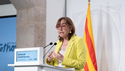 La portavoz del Govern, Sílvia Paneque, en la rueda de prensa de este martes tras la reunión del Consejo Ejecutivo