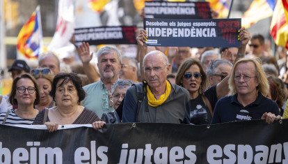 Lluís Llach, presidente de la ANC, durante una concentración en julio