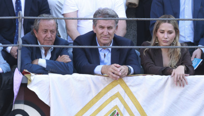 during a bullfight at the San Isidro bullfighting festival in Las Ventas, Madrid. May 22 2025