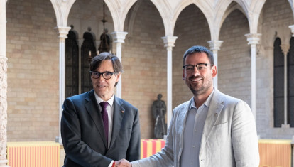 Lluc Salellas (dcha) junto a Salvador Illa, en una imagen de archivo