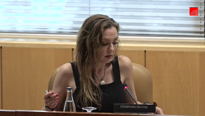 La profesora Elena Ramallo en la Asamblea de Madrid
