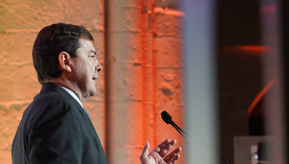 El presidente de la Junta de Castilla y León, Alfonso Fernández Mañueco, este viernes, en Valladolid