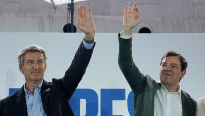 Alberto Núñez Feijóo, en Valladolid, con Alfonso Fernández Mañueco