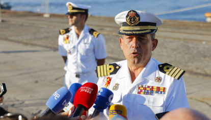 El comandante del buque 'Juan Sebastián de Elcano' este miércoles en Ferrol