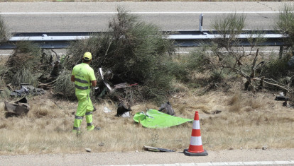 Vista del lugar del accidente en el que el futbolista del Liverpool Diogo Jota, de 28 años, y su hermano André, de 26, perdieron la vida
