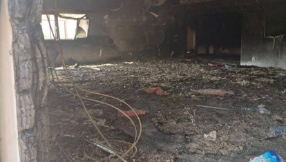 Estado de la mezquita de Piera tras el incendio