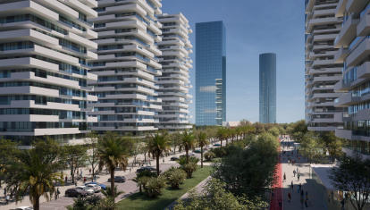 Imagen del futuro barrio que se construirá en el PAI del Grao de Valencia.