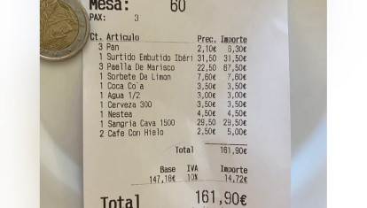 Imagen del tique difundido por el influencer valenciano Jesús Camarero en su cuenta Soy Camarero
