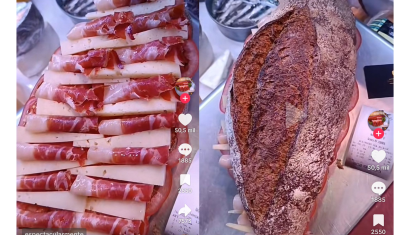 Imagen del bocadillo de jamón viral de Tik Tok