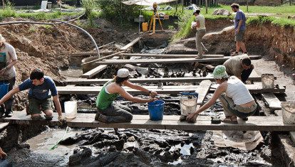Trabajos en el poblado de La Draga