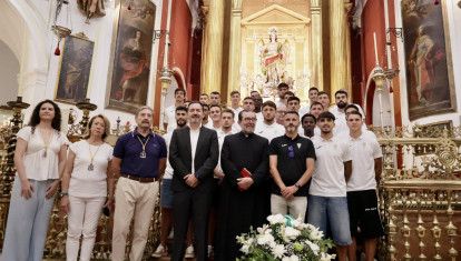 La plantilla del Córdoba, en la Iglesia del Juramento de San Rafael