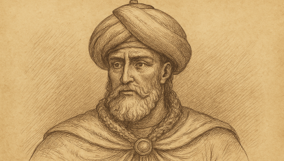 Recreación con IA de la posible representación de Muhámmad ibn Mardanís, el Rey Lobo