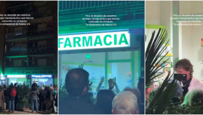 El vídeo viral en el que los vecinos despiden al farmacéutico de su barrio: «Te echaremos de menos»