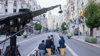 Grabación de una película en Madrid