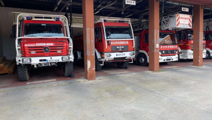 Vehículos en el parque de bomberos de Córdoba