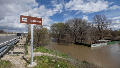 Zona de cultivos afectada por el desbordamiento del río Jarama