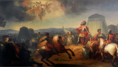Cuadro sietecentista de la batalla de Ourique en el contexto de la Reconquista de Portugal