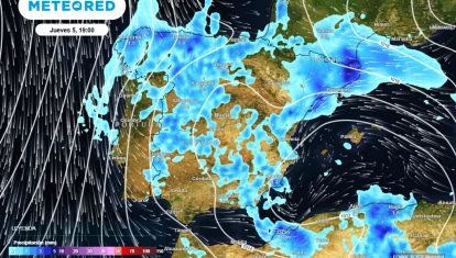 El jueves las precipitaciones serán más generales debido a la presencia de Regina en el Mediterráneo