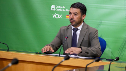El portavoz del grupo parlamentario Vox, Iván Sánchez