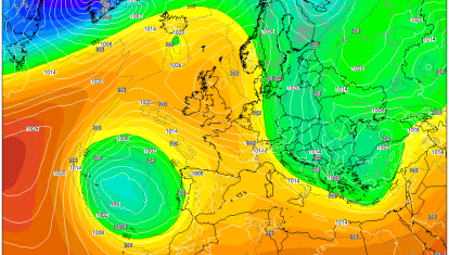Mapa del modelo europeo ECMWF previsto para el jueves 19 de marzo.