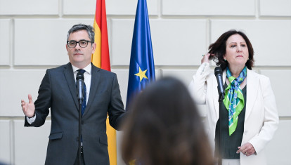 (El ministro de la Presidencia, Justicia y Relaciones con las Cortes, Félix Bolaños, y la fiscal general del Estado, Teresa Peramato