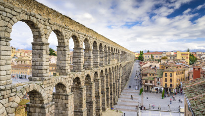 El centro de Segovia, con el bellísimo acueducto