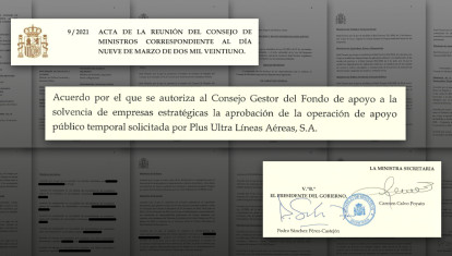 El acta del Consejo de Ministros del 9 de marzo de 2021, que aprobó el rescate de Plus Ultra