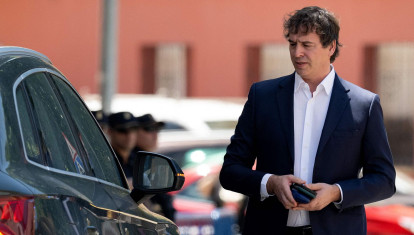 David Sánchez saliendo de la Audiencia de Badajoz